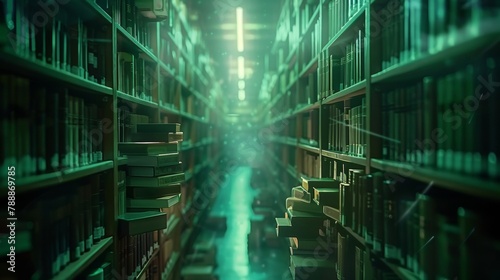 Defocused background image 2 A hazy sea of bookshelves stretching into infinity a nod to the vast world of literature and endless possibilities for learning and growth. .