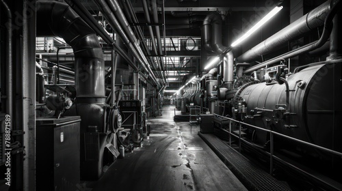 The hum of machinery fills the air as the factory operates around the clock, never ceasing in its production. photo