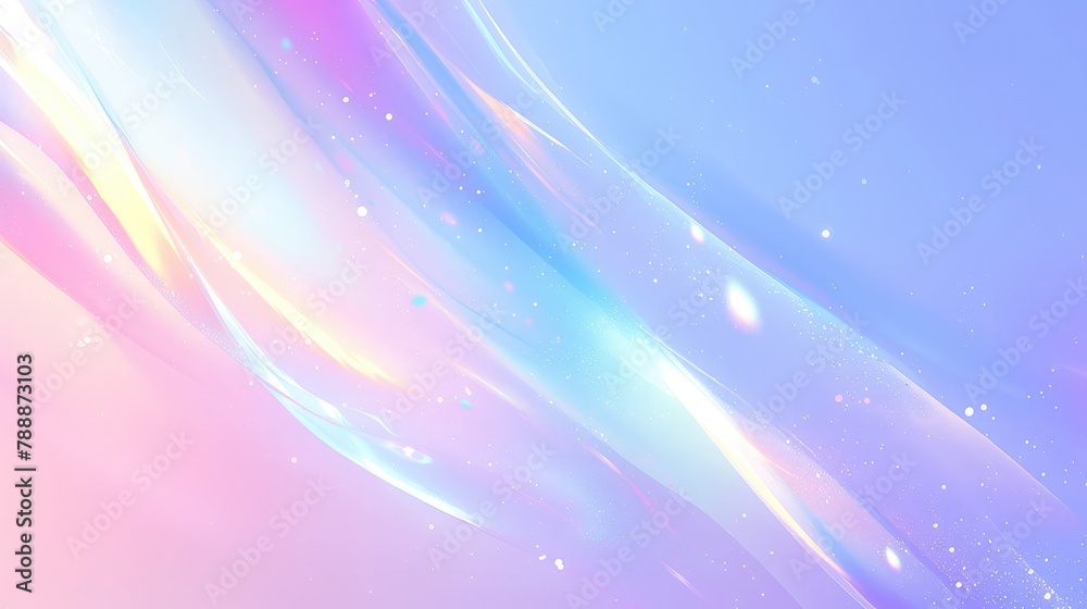 Fototapeta premium Abstract fluid iridescent holographic neon curved wave in motion colorful background 3d render. Gradient design element for backgrounds, banners, wallpapers, posters and covers