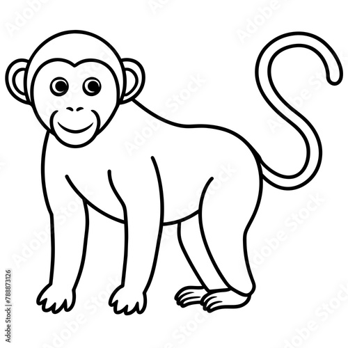 monkey illustration mascot monkeys silhouette monkey  vector icon svg characters cartoon Holiday t shirt black monkey drawn trendy logo Vector illustration monkey line art on a white background