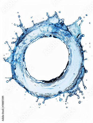 Water splash forming a circle, isolated on white, concept: purity, cleanliness. 