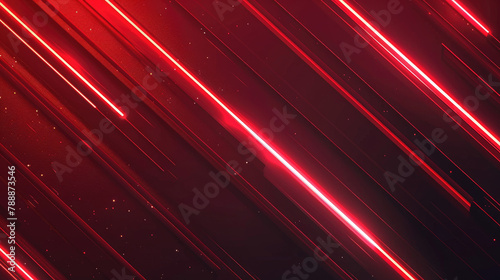 Red abstract background with glowing geometric lines. Modern shiny red gradient diagonal rounded lines pattern. Futuristic technology concept

