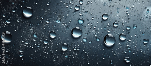 Water Droplets on Dark Surface