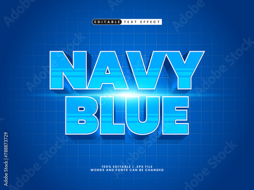 navy blue editable text effect