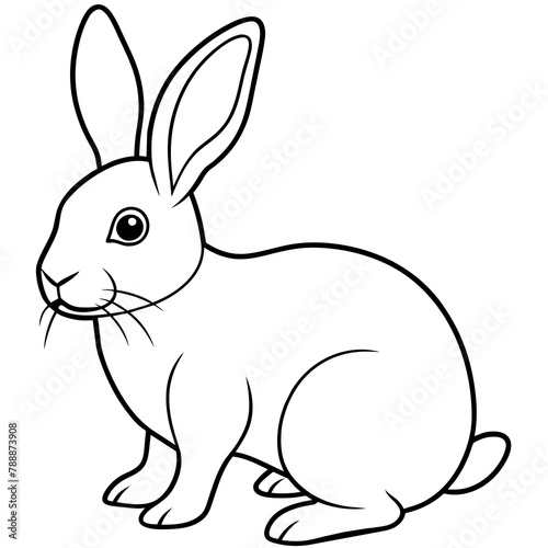 rabbit illustration mascot,rabbit silhouette,rabbit  vector,icon,svg,characters,cartoon,Holiday t shirt,black Easter drawn trendy logo Vector illustration,bunny line art on a white background © SK kobita