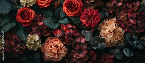 Close-up shot of floral background.
