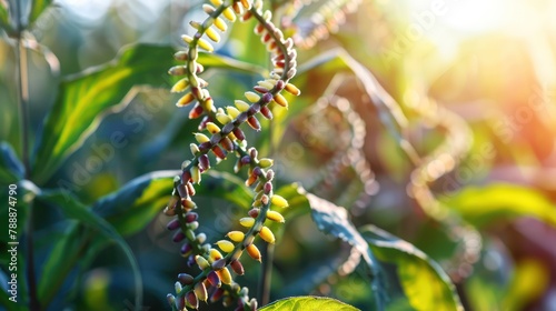 Genetic engineering techniques develop disease-resistant crops and enhance yield potential, improving food security worldwide. © Phoophinyo