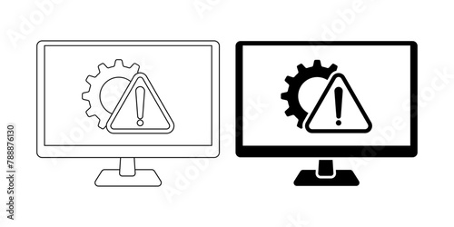 computer error icon set isolated on white background