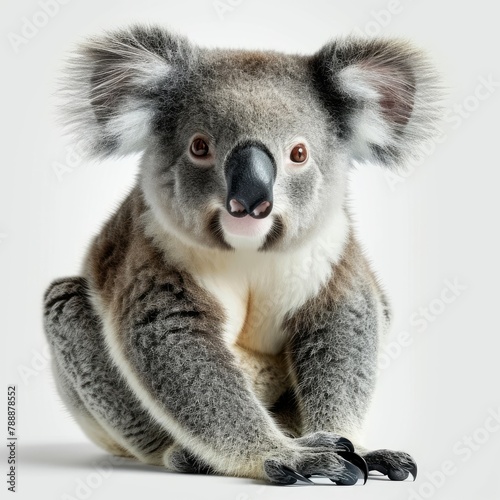 Happy smiling koala bear  Australian wildlife concept  isolated on a white background  Generative AI 