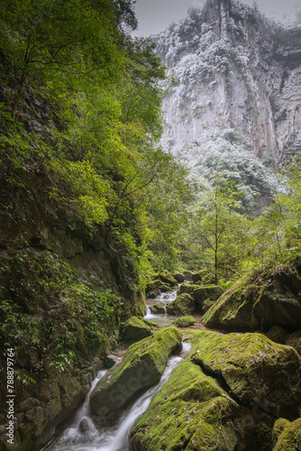 Wulong Karst limestone rock formations in Longshui Gorge Difeng