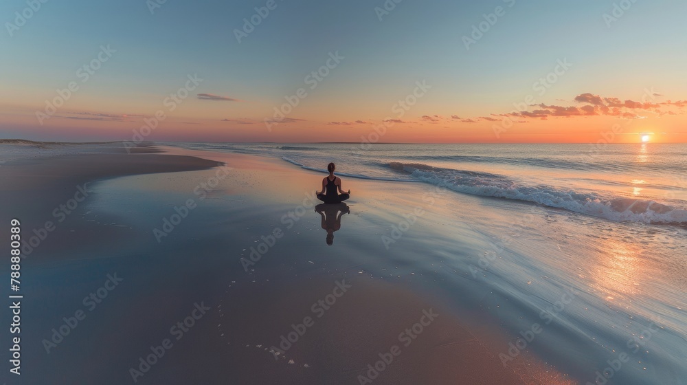 Serene Beach Sunset Meditation on National Relaxation Day