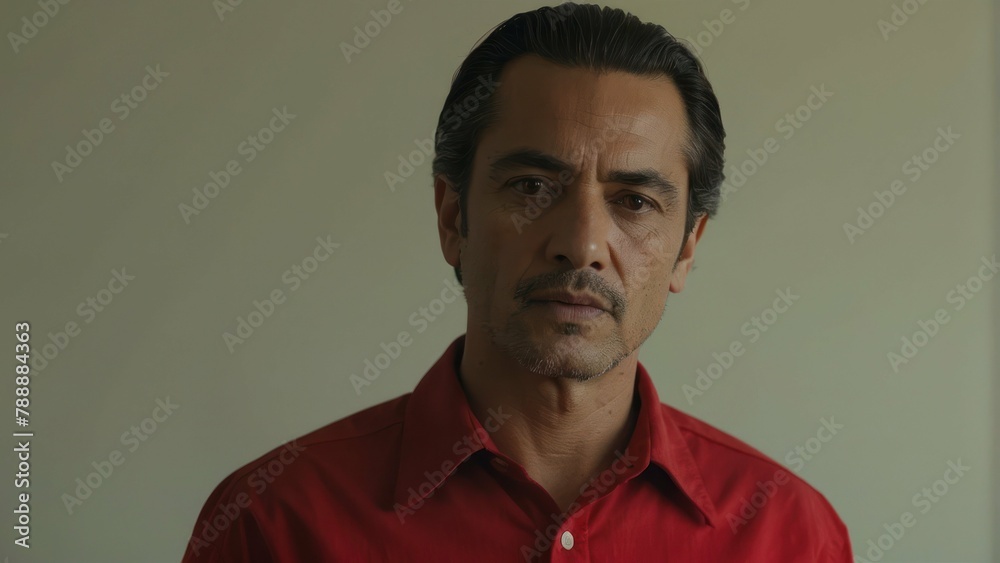 Fototapeta premium Thoughtful man with a somber expression