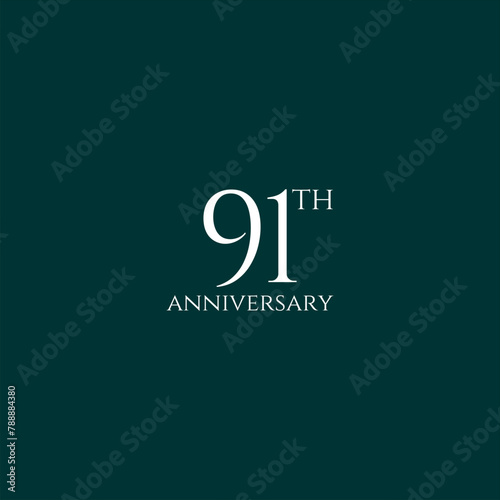 91th logo design, 91th anniversary logo design, vector, symbol, icon photo