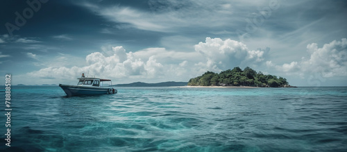 Boat at beach Natural landscape for summer vacation © WaniArt