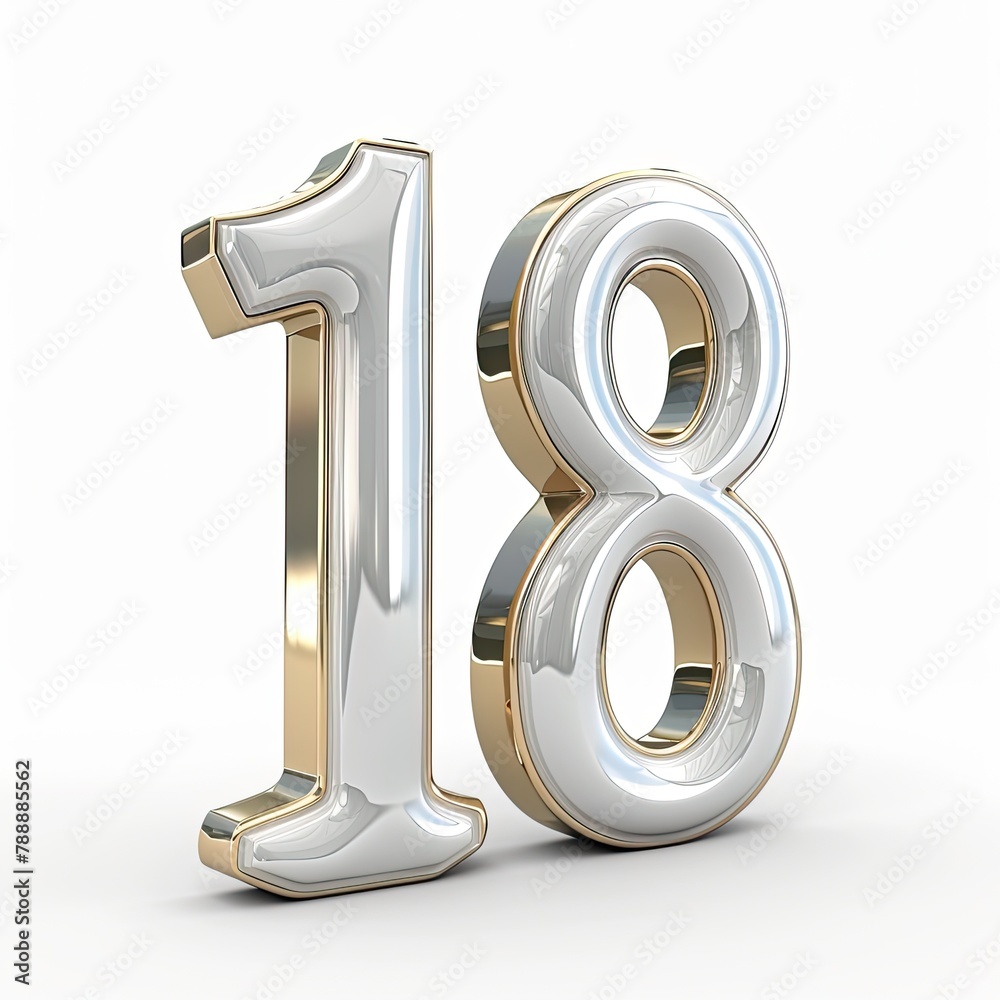 3D render elegant design of the number 1 isolated on white 3D render elegant design of the number 1 isolated on white