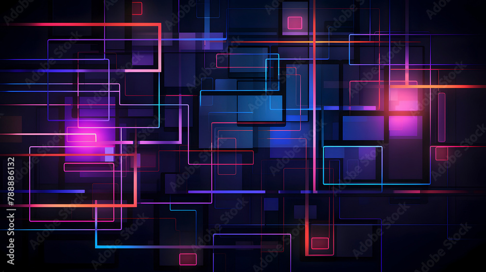 Digital technology neon lights grids lines abstract pattern poster web page PPT background Digital technology neon lights grids lines abstract pattern poster web page PPT background