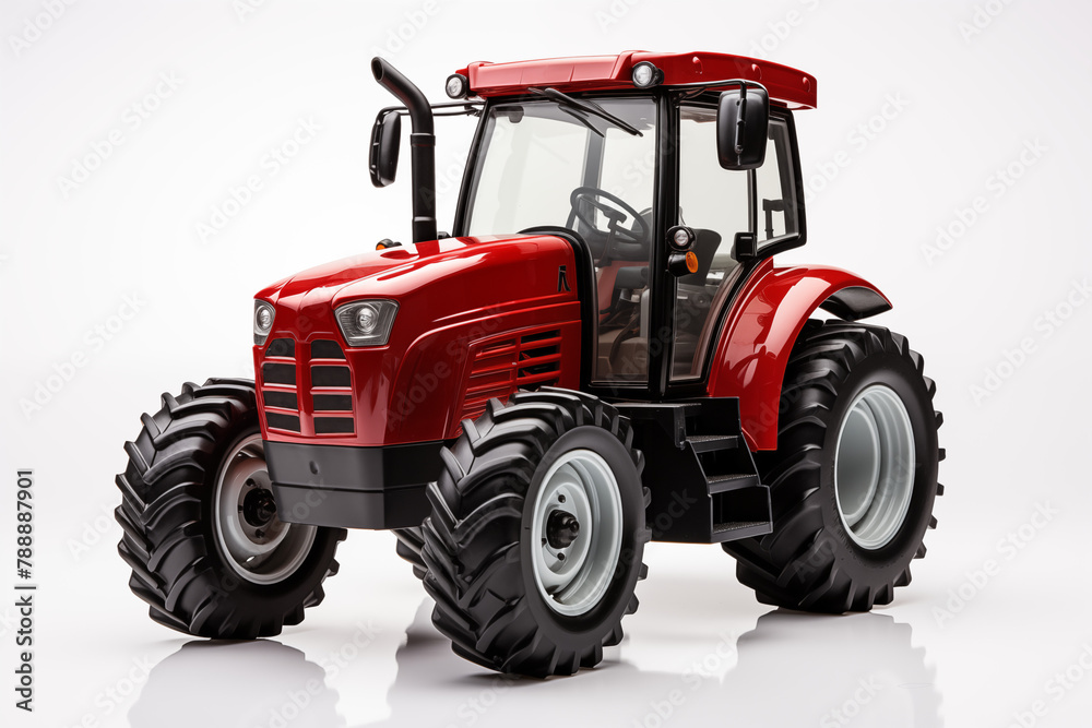 New and modern red generic agricultural tractor isolated on white background New and modern red generic agricultural tractor isolated on white background