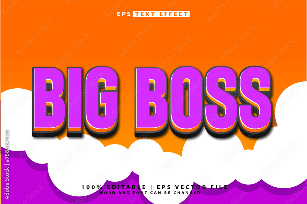 Big Boss 3d editable vector eps text effect design