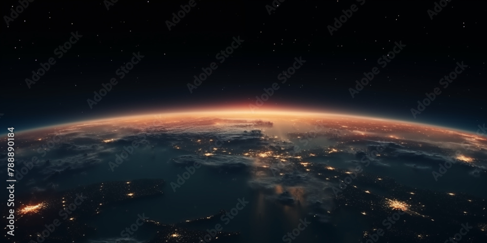 Glowing City Lights: Earth from Space