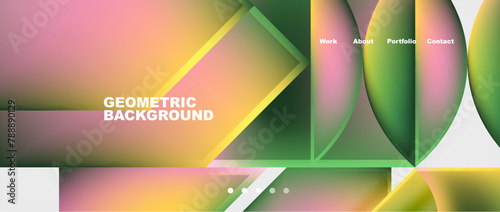 A vibrant geometric background featuring circles and triangles in magenta and tints and shades on a white backdrop, reminiscent of terrestrial plant patterns