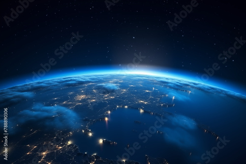 Glowing City Lights: Earth from Space