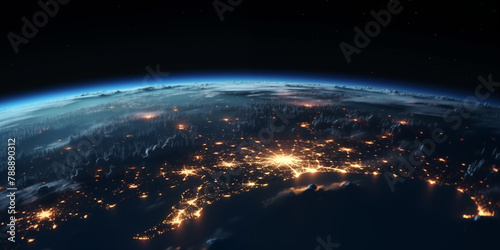 Glowing City Lights  Earth from Space