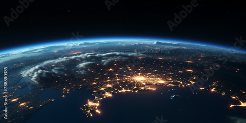 Glowing City Lights  Earth from Space