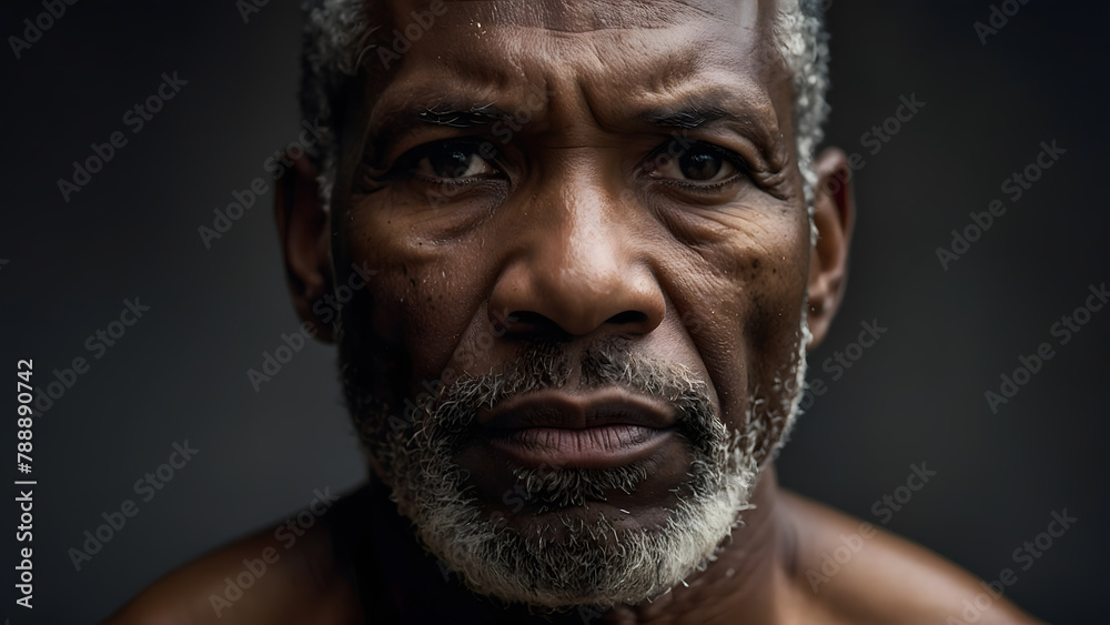 Portrait of an elderly black man in a gym Portrait of an elderly black man in a gym