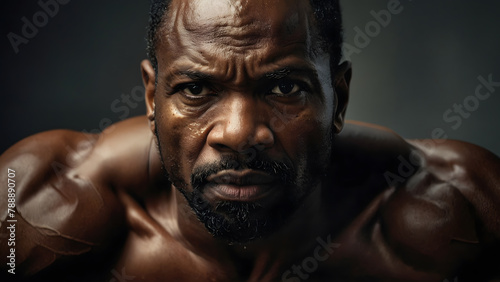 Portrait of an elderly black man in a gym © israel