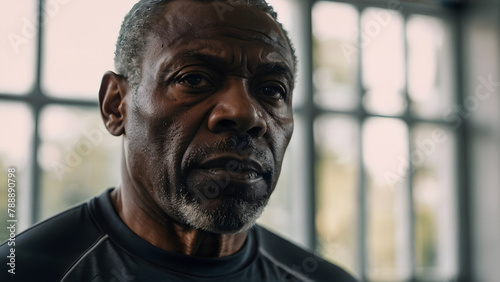 Portrait of an elderly black man in a gym © israel