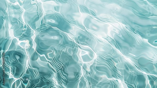 Light blue water ripples create an abstract, soft background texture with light and shadow, evoking a summer, refreshing, clean, fresh, cool, relaxing, peaceful spa banner.