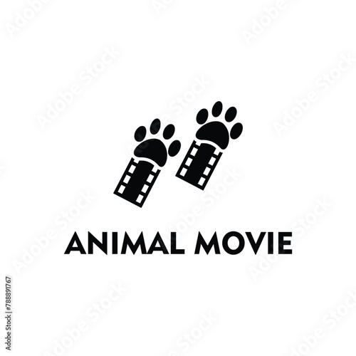 animal movie abstract flat icon design logo