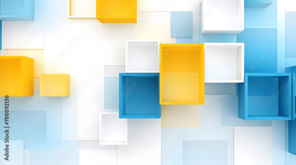 Digital technology abstract blue yellow modern business graphic poster web page PPT background