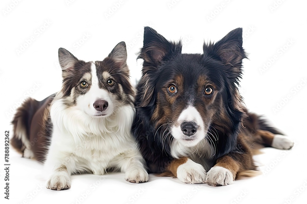 Cute dog and cat together on white background Cute dog and cat together on white background