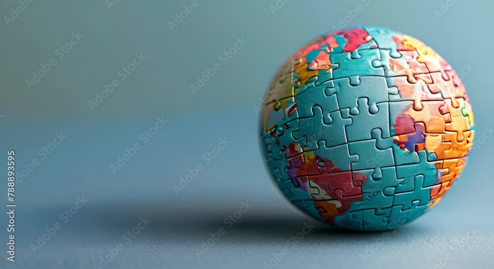 3D puzzle globe, representing problem-solving and global awareness 3D puzzle globe, representing problem-solving and global awareness