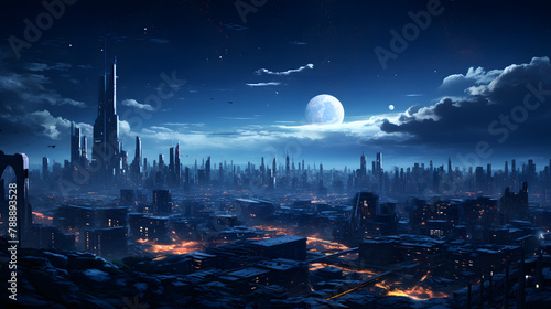 Industrial Districts cybercity illustration © Ky