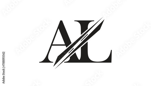al letter logo design template elements. al vector letter logo design.