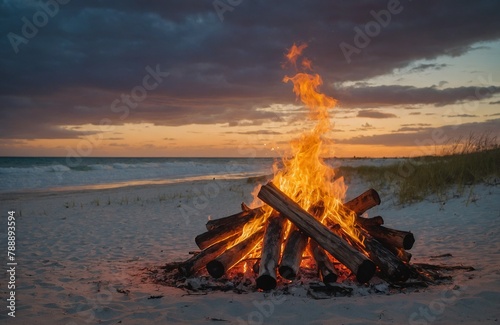 fire on the beach