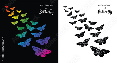 Background of butterfly flying  isolated vector illustration