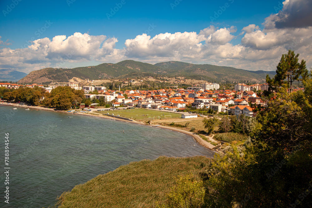 Panoramic view, Old town of Ohrid, North Macedonia