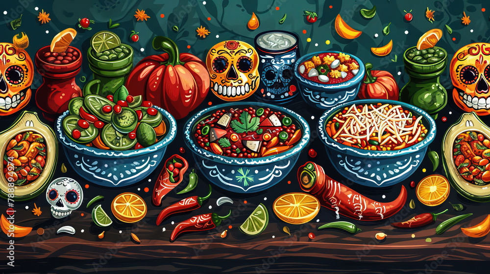 Mexican Day of the Dead Background