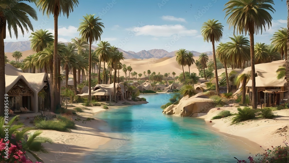 Fototapeta premium Paradise Found: A Serene Oasis
