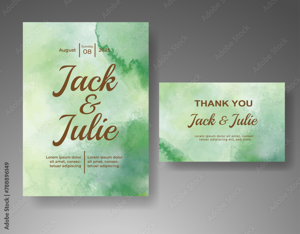 Wedding invitation with abstract watercolor background Wedding invitation with abstract watercolor background