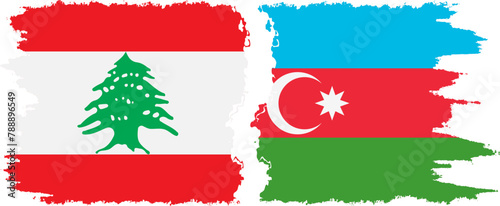 Free Download Azerbaijan and Lebanon grunge flags connection vector - GFXLoad