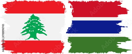 Gambia and Lebanon grunge flags connection vector Free Download Gambia and Lebanon grunge flags connection vector - GFXLoad