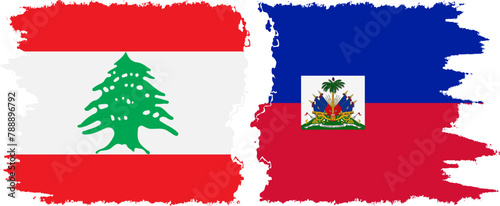 Free Download Haiti and Lebanon grunge flags connection vector - GFXLoad