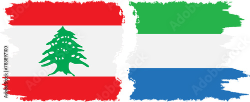 Free Download Sierra Leone and Lebanon grunge flags connection vector - GFXLoad