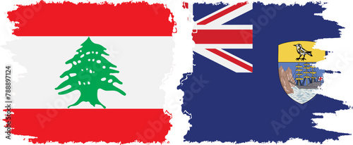 Free Download Saint Helena and Lebanon grunge flags connection vector - GFXLoad