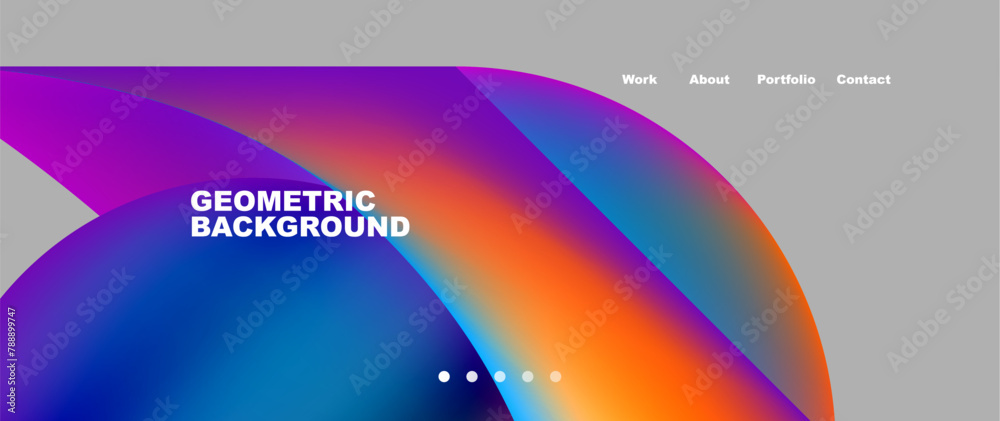 a geometric background with a rainbow colored circle on a gray background . High quality