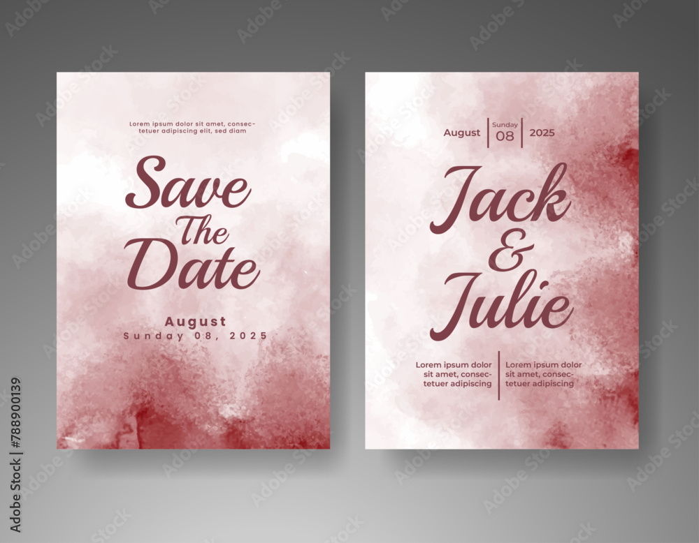 Wedding invitation with abstract watercolor background Wedding invitation with abstract watercolor background